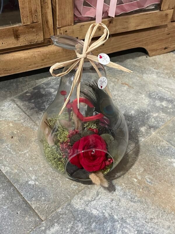 Botella de rosas